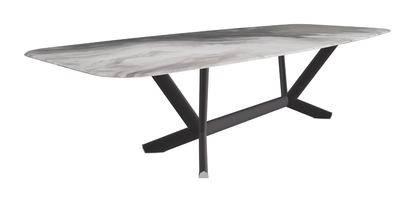 Cattelan Italia Planer Crystalart Rectangular & Barrel-Shaped Dining Table