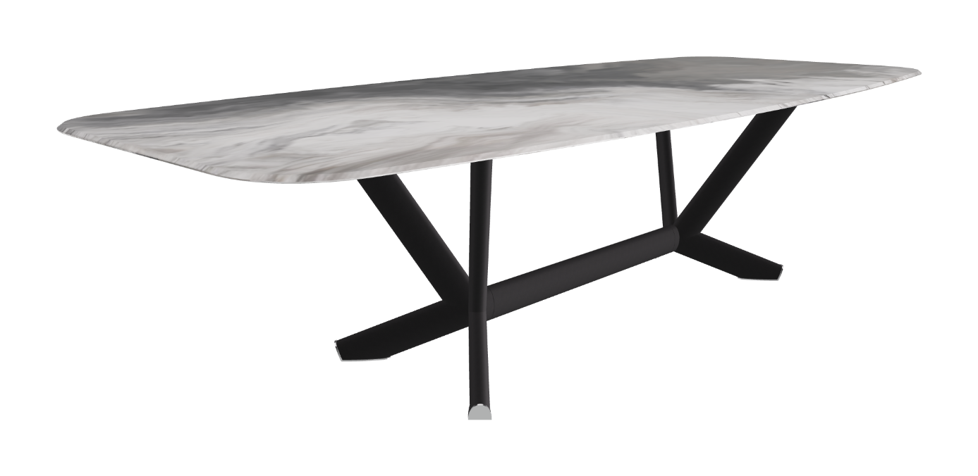 Cattelan Italia Planer Crystalart Rectangular & Barrel-Shaped Dining Table