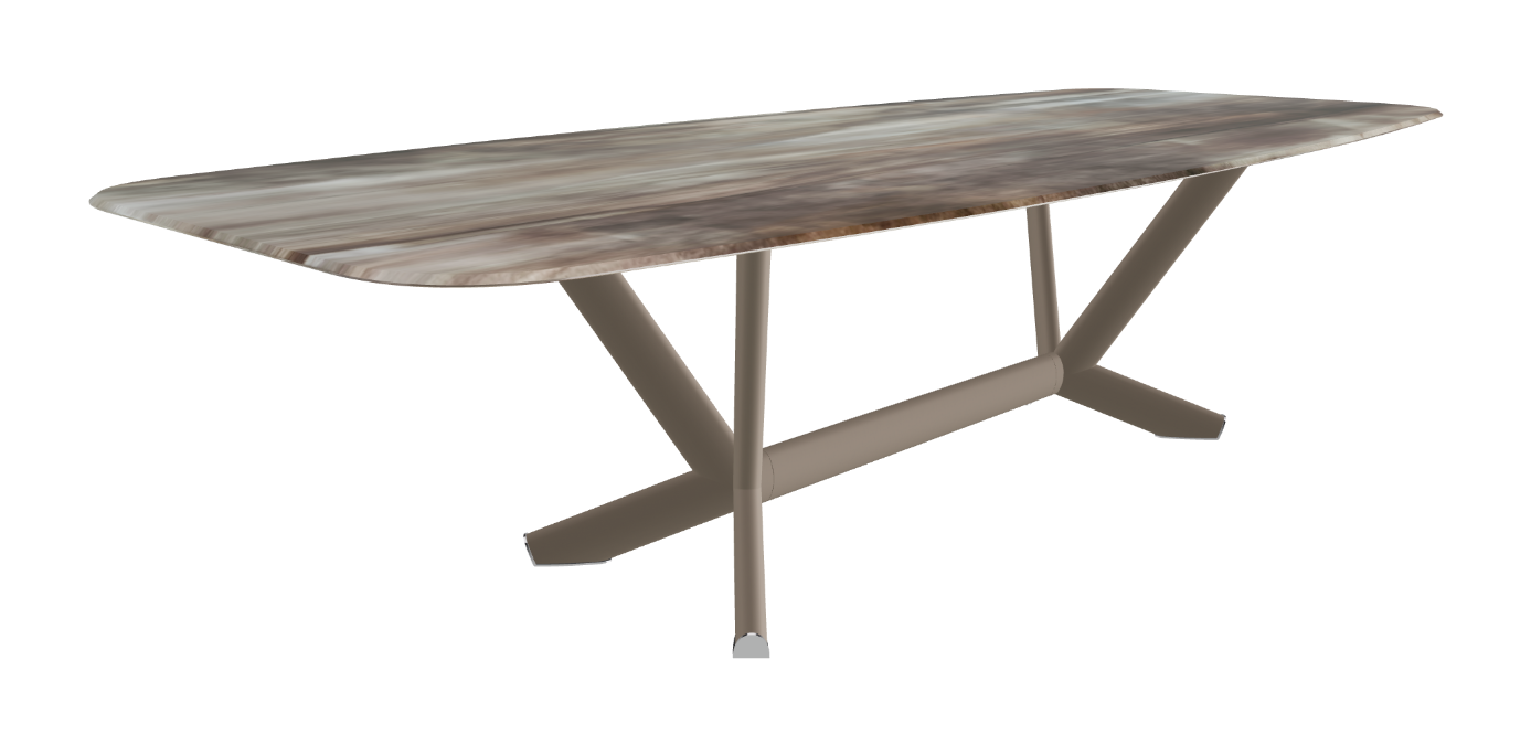 Cattelan Italia Planer Crystalart Rectangular & Barrel-Shaped Dining Table