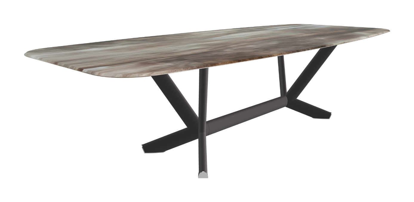 Cattelan Italia Planer Crystalart Rectangular & Barrel-Shaped Dining Table