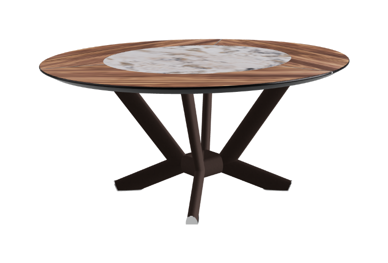 Cattelan Italia Planer Ker-Wood Round Swivel Dining Table 160