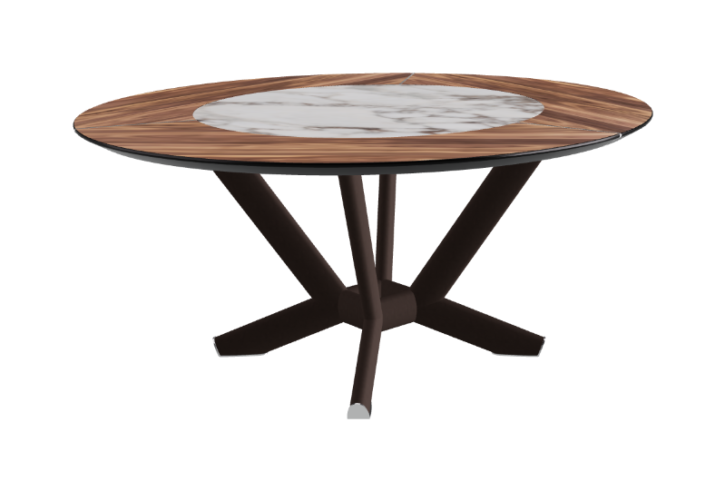 Cattelan Italia Planer Ker-Wood Round Swivel Dining Table 160