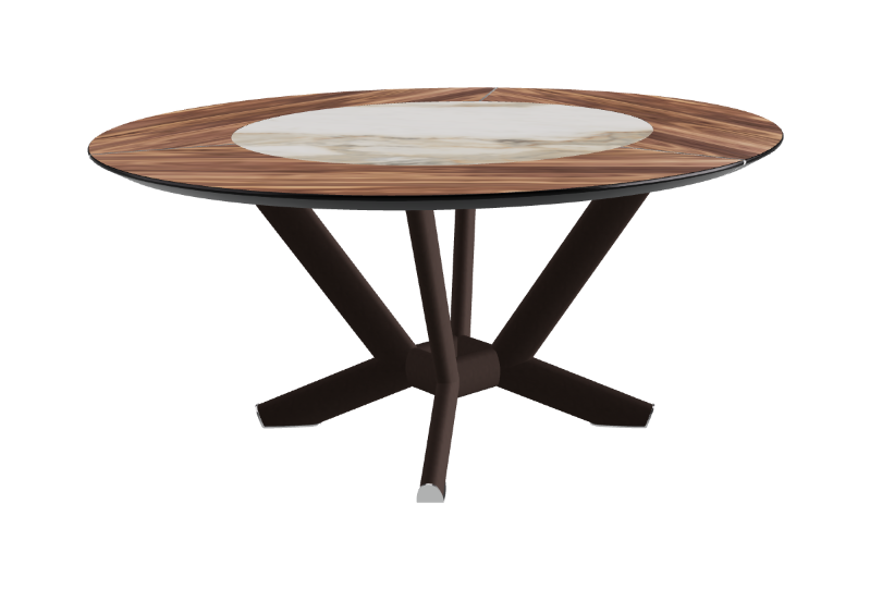 Cattelan Italia Planer Ker-Wood Round Swivel Dining Table 160