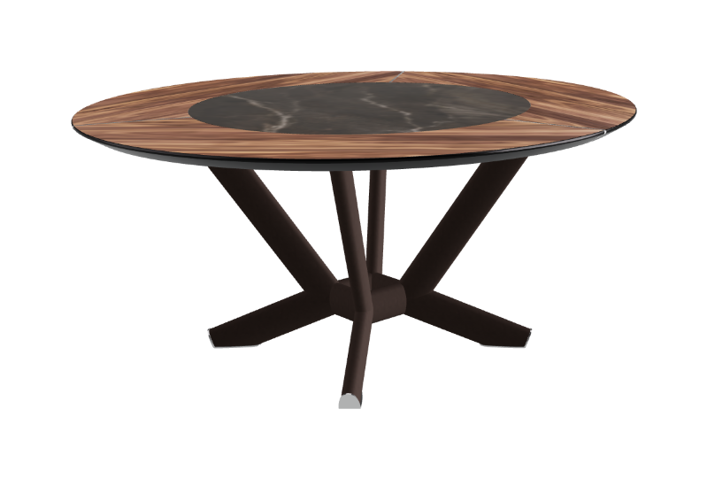 Cattelan Italia Planer Ker-Wood Round Swivel Dining Table 160