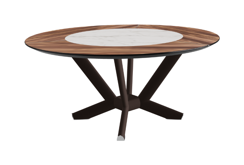 Cattelan Italia Planer Ker-Wood Round Swivel Dining Table 160