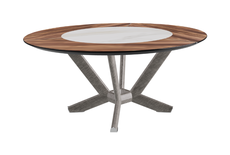 Cattelan Italia Planer Ker-Wood Round Swivel Dining Table 160