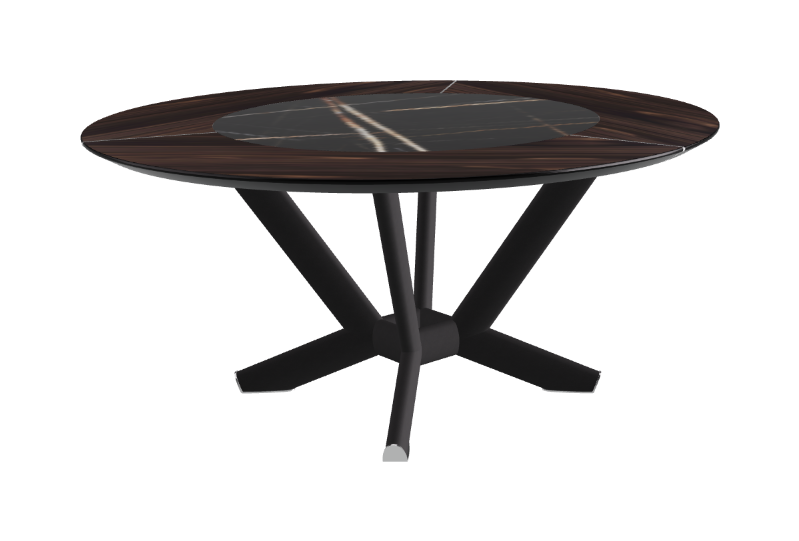 Cattelan Italia Planer Ker-Wood Round Swivel Dining Table 160