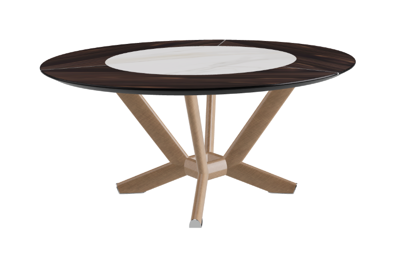 Cattelan Italia Planer Ker-Wood Round Swivel Dining Table 160
