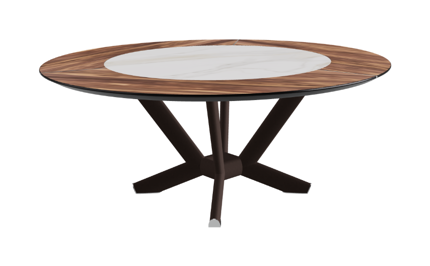Cattelan Italia Planer Ker-Wood Round Swivel Dining Table 180