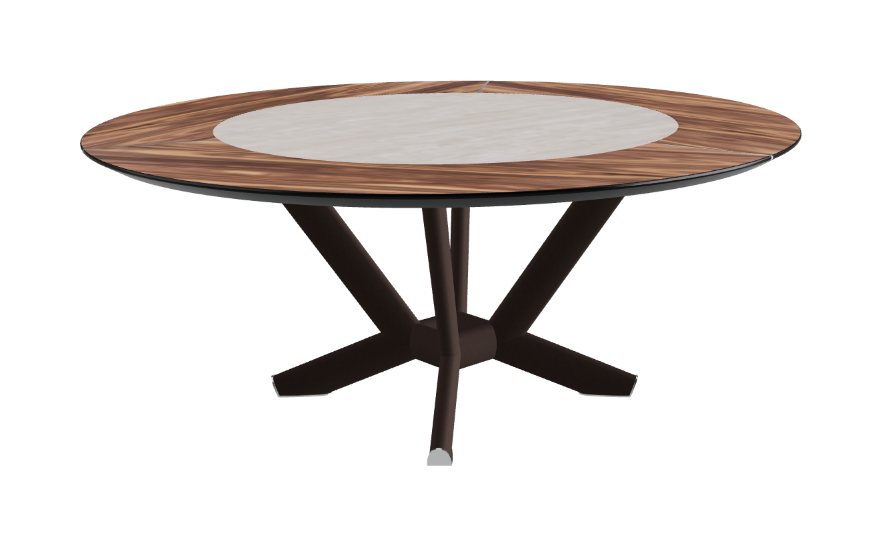 Cattelan Italia Planer Ker-Wood Round Swivel Dining Table 180