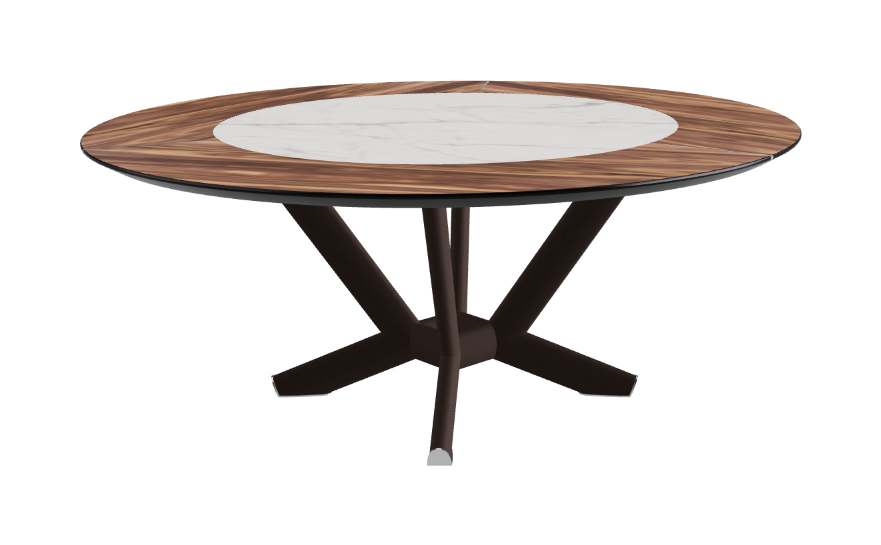 Cattelan Italia Planer Ker-Wood Round Swivel Dining Table 180
