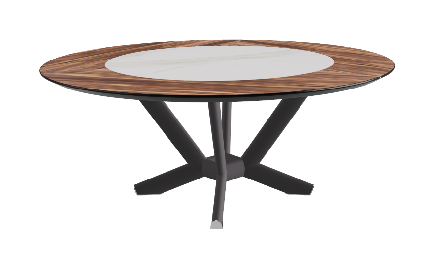 Cattelan Italia Planer Ker-Wood Round Swivel Dining Table 180