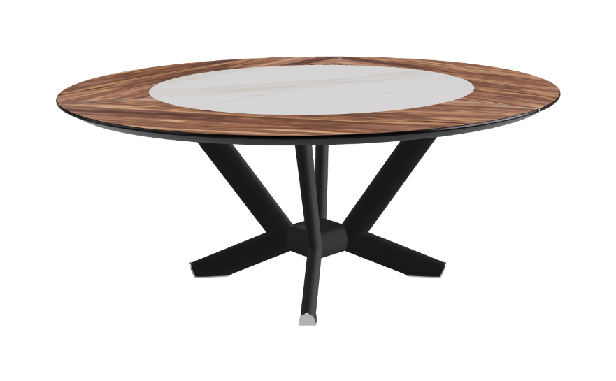 Cattelan Italia Planer Ker-Wood Round Swivel Dining Table 180