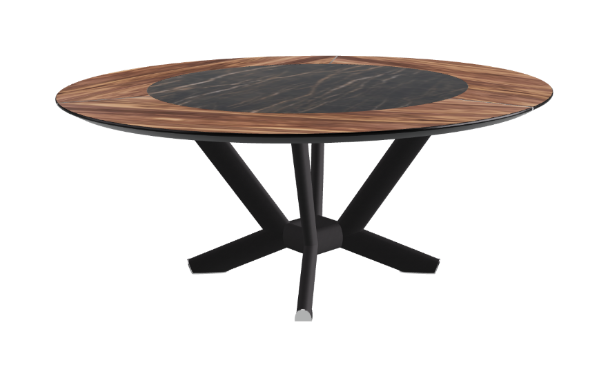 Cattelan Italia Planer Ker-Wood Round Swivel Dining Table 180