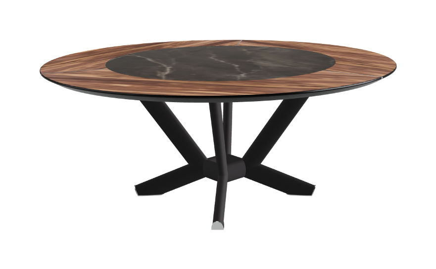 Cattelan Italia Planer Ker-Wood Round Swivel Dining Table 180