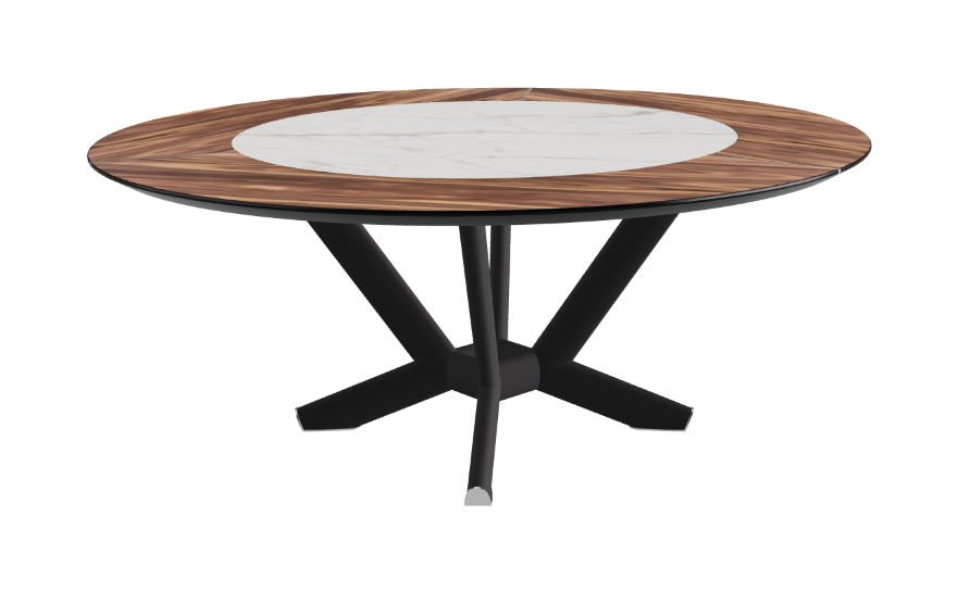 Cattelan Italia Planer Ker-Wood Round Swivel Dining Table 180
