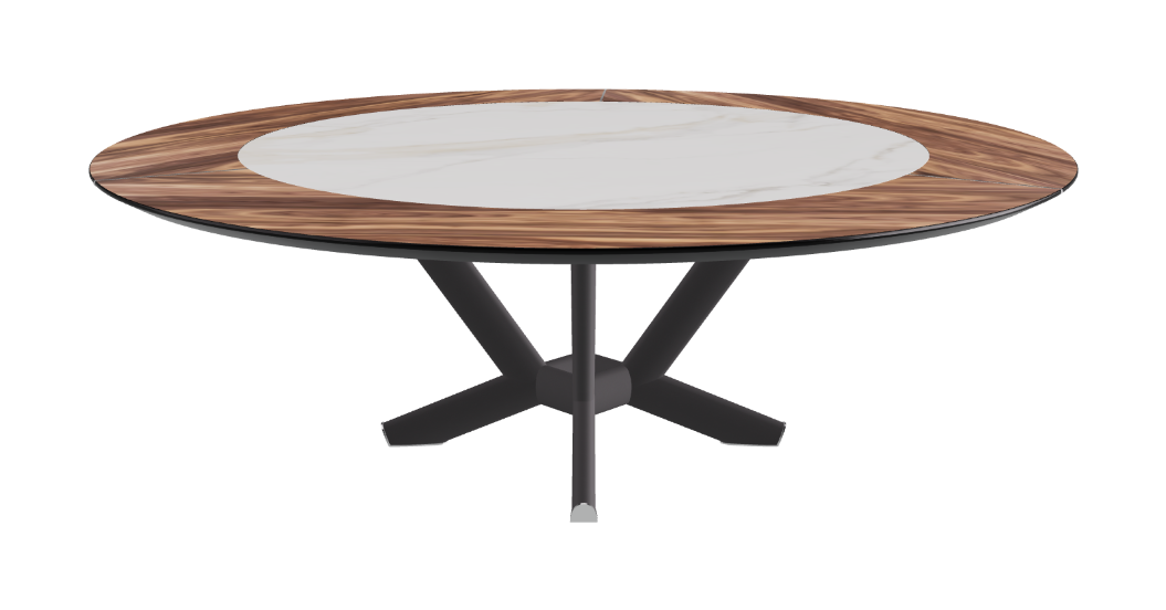 Cattelan Italia Planer Ker-Wood Round Swivel Dining Table 220