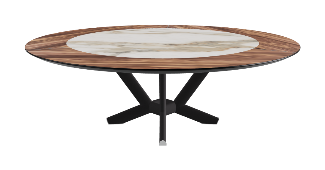 Cattelan Italia Planer Ker-Wood Round Swivel Dining Table 220