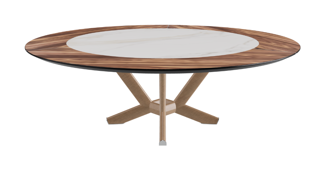 Cattelan Italia Planer Ker-Wood Round Swivel Dining Table 220