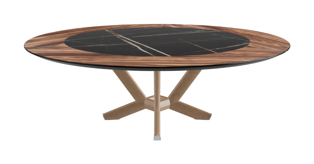 Cattelan Italia Planer Ker-Wood Round Swivel Dining Table 220