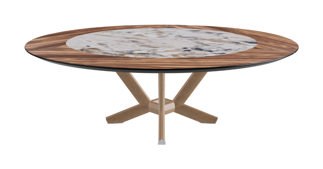 Cattelan Italia Planer Ker-Wood Round Swivel Dining Table 220