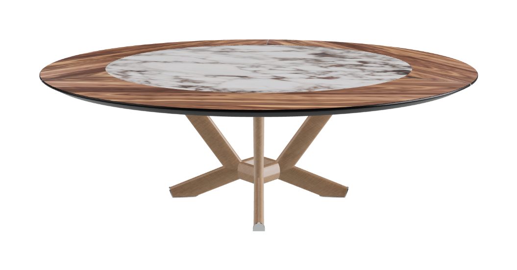 Cattelan Italia Planer Ker-Wood Round Swivel Dining Table 220