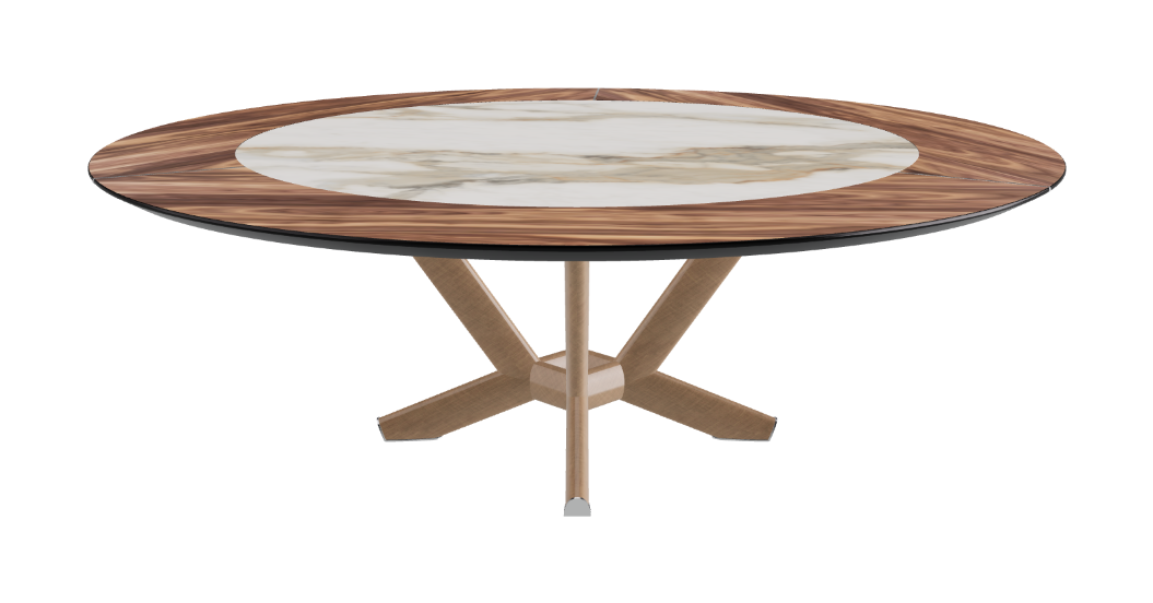 Cattelan Italia Planer Ker-Wood Round Swivel Dining Table 220