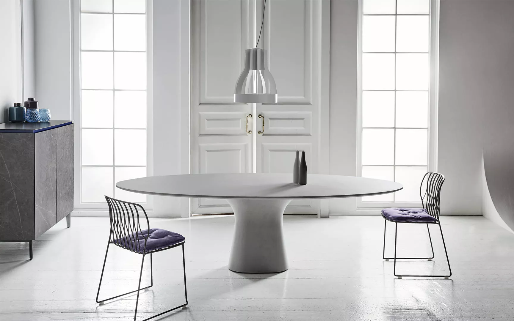 Bontempi Podium Ellipitical Fixed Dining Table | 52.16,52.17