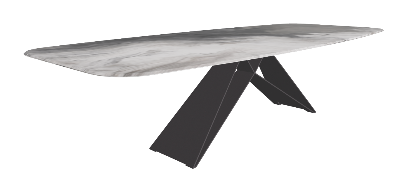 Cattelan Italia Premier Crystalart Rectangular & Barrel-Shaped Dining Table