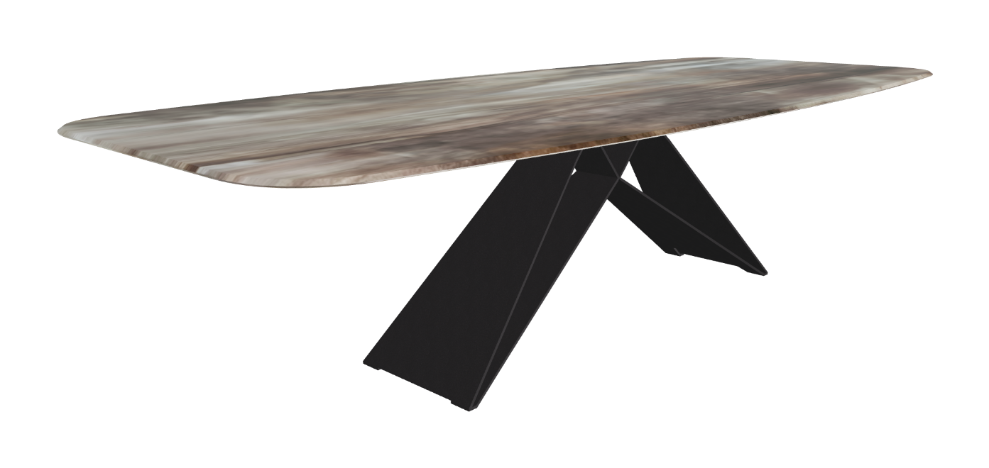 Cattelan Italia Premier Crystalart Rectangular & Barrel-Shaped Dining Table