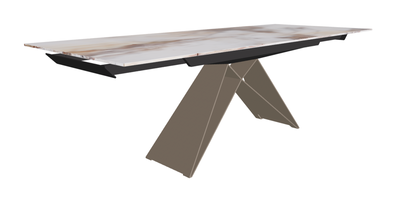 160-236×90×75h_CrystalArt Cotopaxi Marble_Titanium Embossed_Extended