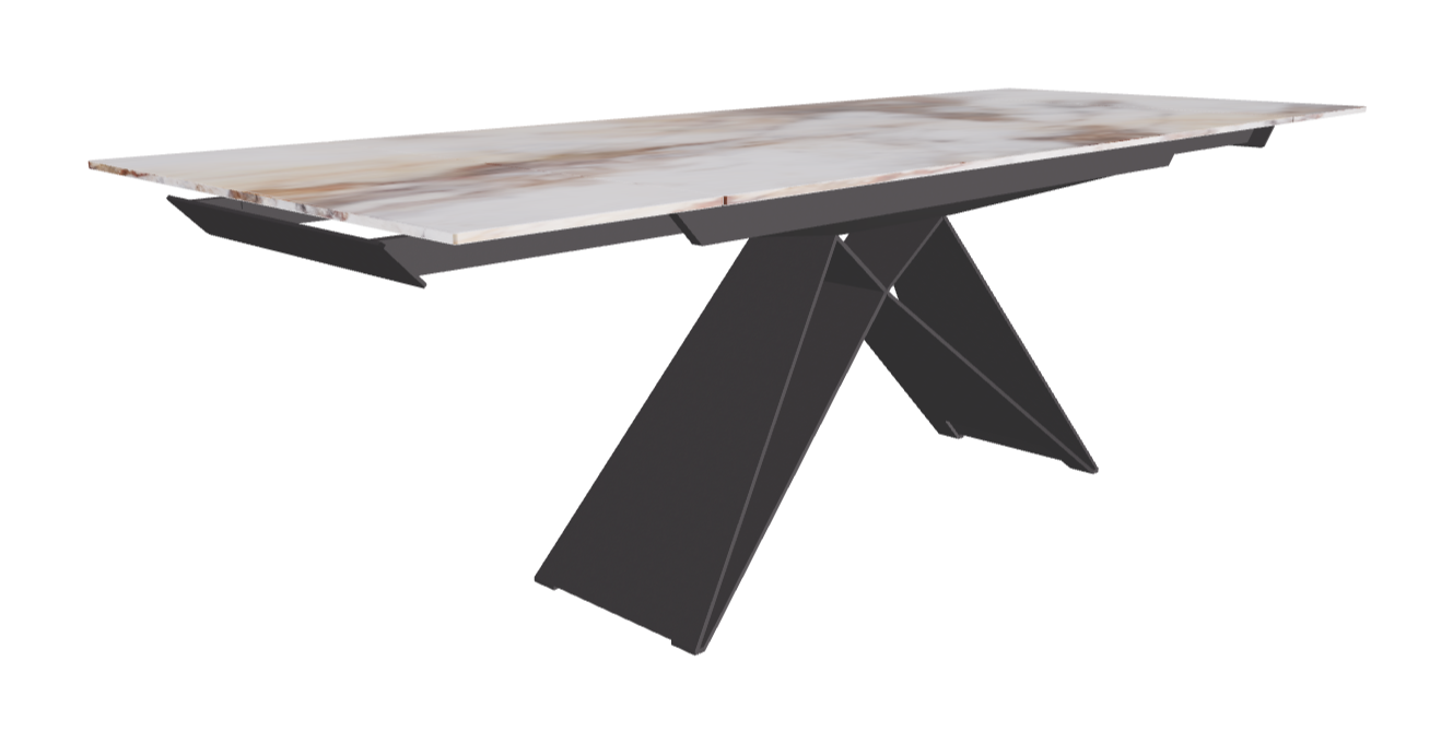 160-236×90×75h_CrystalArt Cotopaxi Marble_Graphite Embossed_Extended