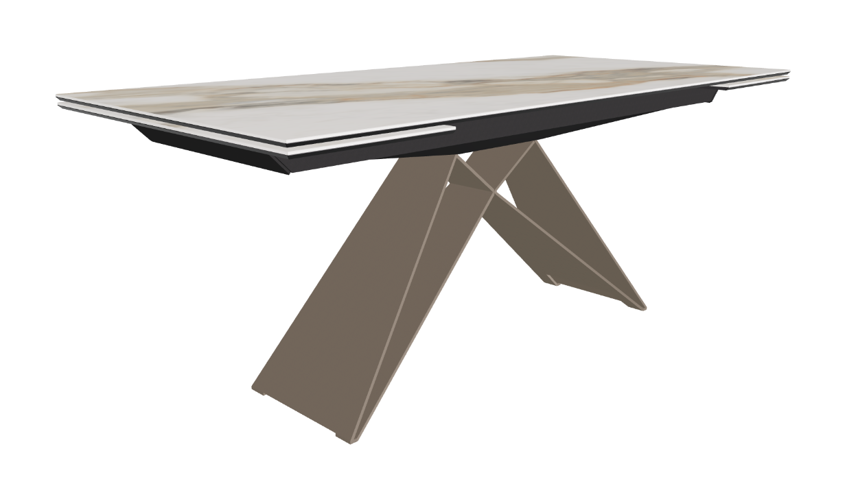 182-258x90x75h Rectangle Shaped_Glossy Borghini Calacatta_Titanium Embossed_Closed