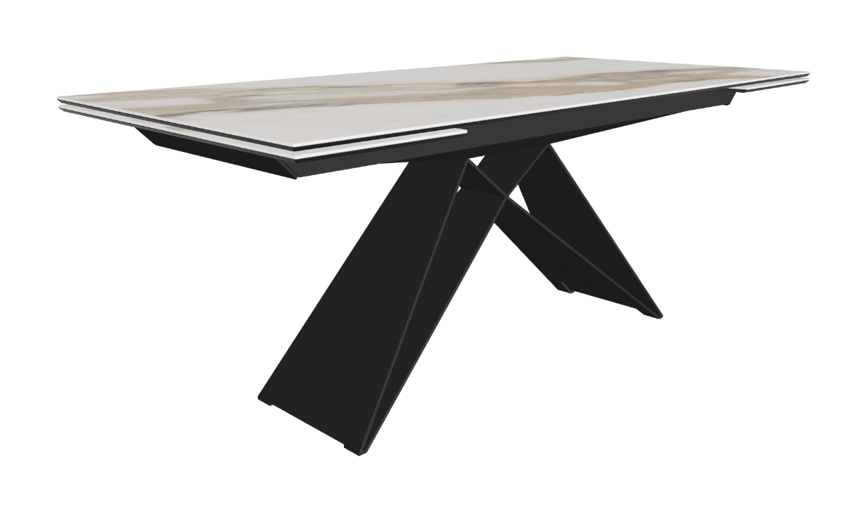 182-258x90x75h Rectangle Shaped_Glossy Borghini Calacatta_Black Embossed_Closed