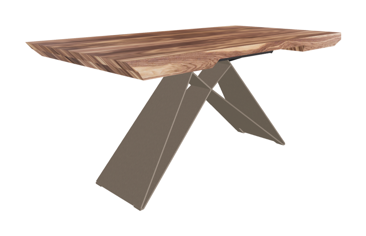 160-237×90×75h_Canaletto Walnut_Titanium Embossed_Closed