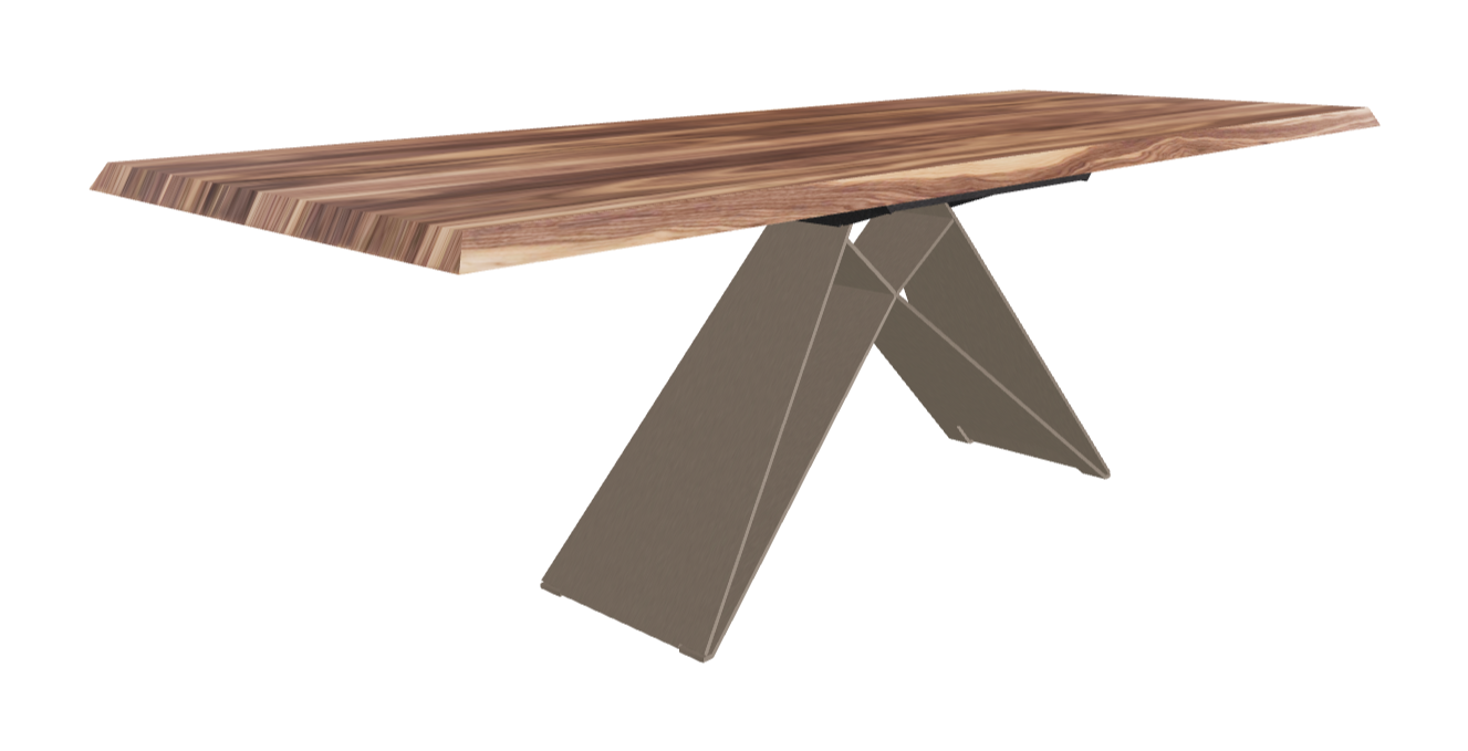 160-237×90×75h_Canaletto Walnut_Titanium Embossed_Extended