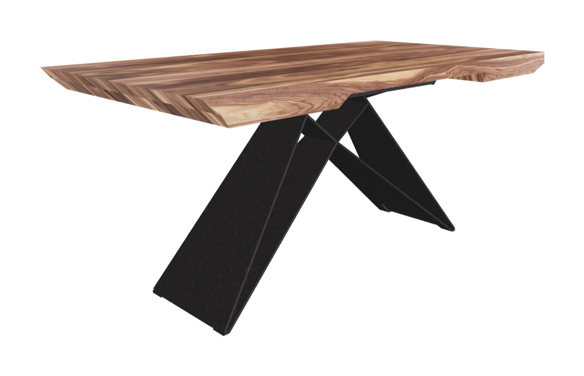 160-237×90×75h_Canaletto Walnut_Black Embossed_Closed