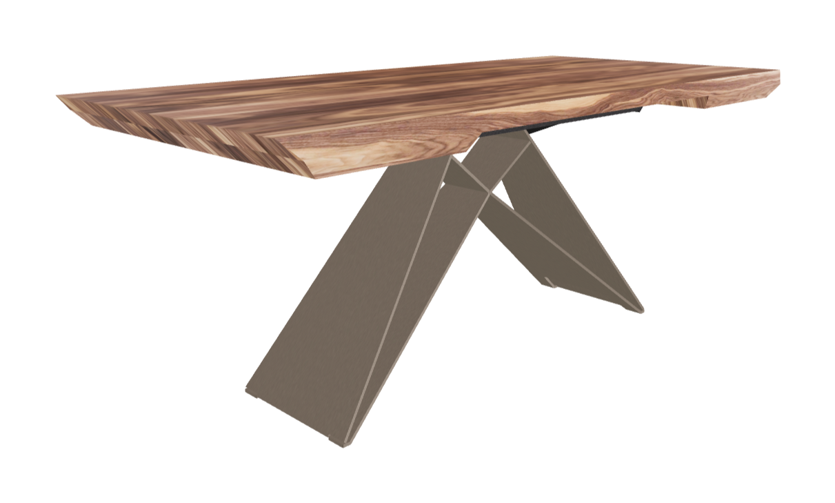180-257×90×75h_Canaletto Walnut_Titanium Embossed_Closed