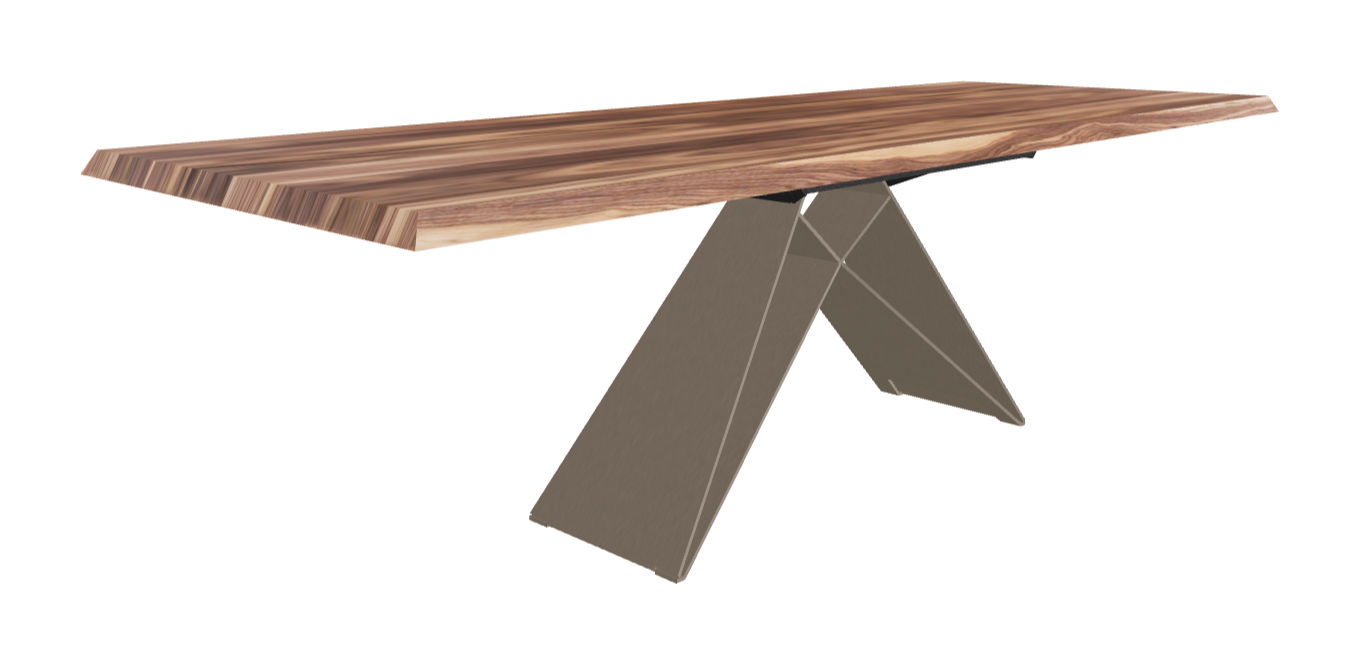 180-257×90×75h_Canaletto Walnut_Titanium Embossed_Extended