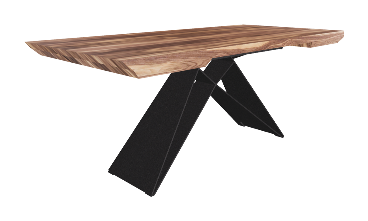 180-257×90×75h_Canaletto Walnut_Black Embossed_Closed