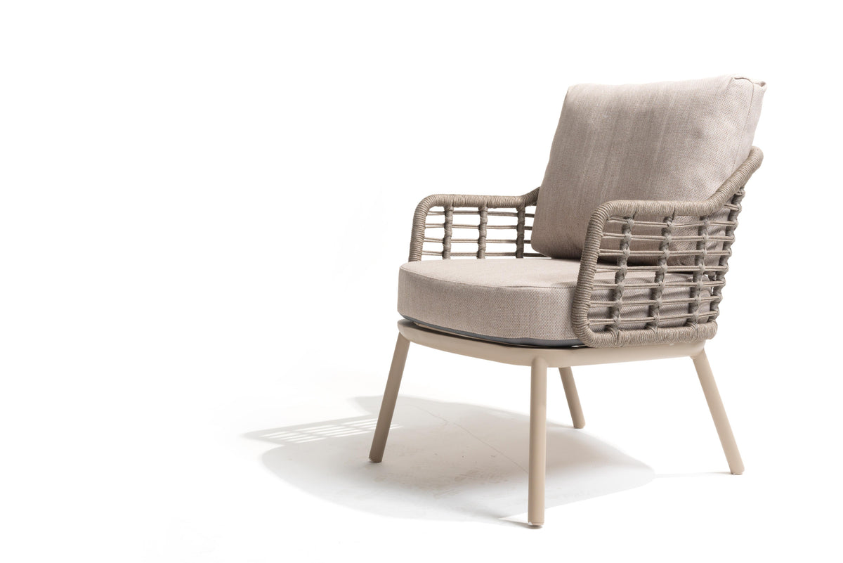 4 Seasons Outdoor Puglia Low Dining Chairs With 160cm Donato Dining Table and Lazy Susan