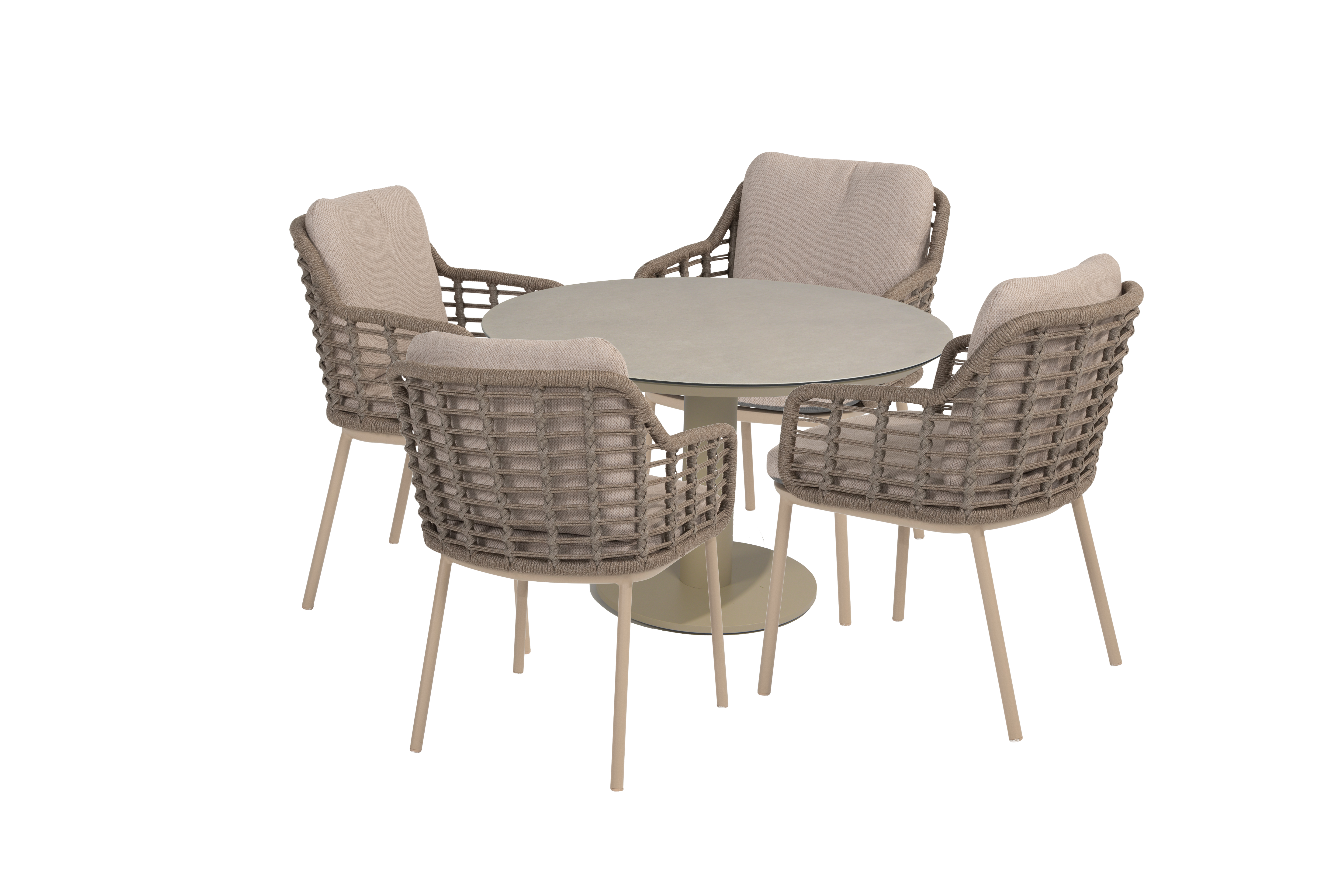 4 Seasons Outdoor Puglia 4 Seat with Sarah 120cm Round Ceramic Dining Table