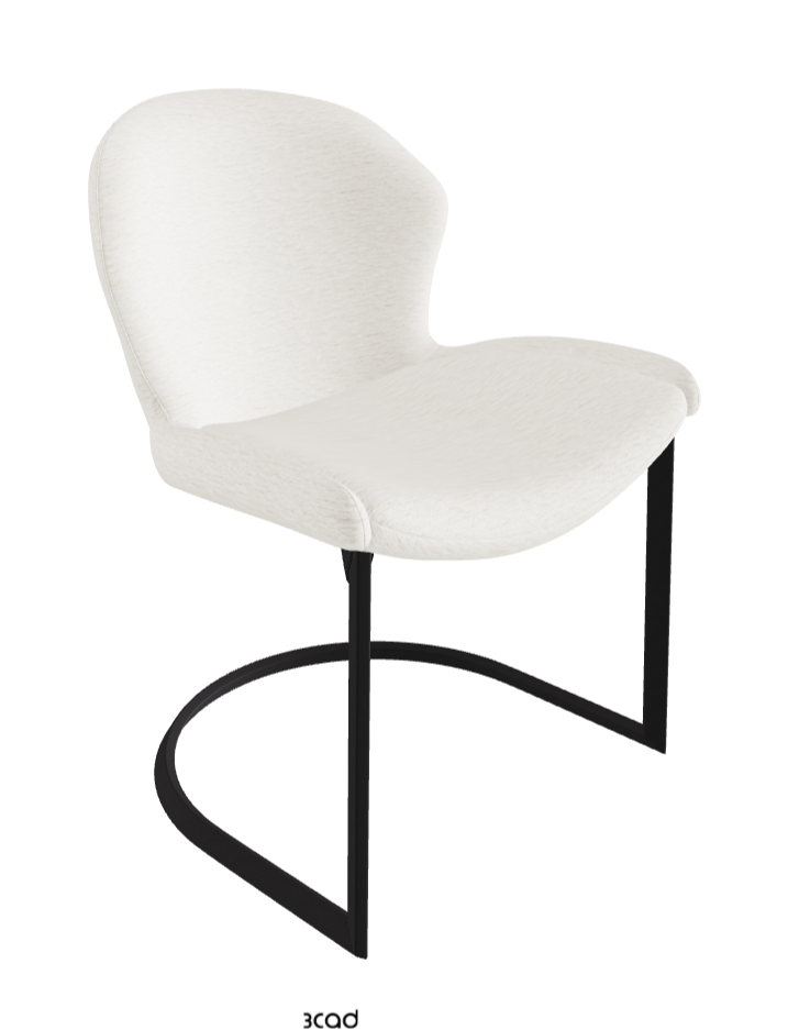 Rachel Cantilever Dining Armchair_Black Embossed_Fabric_B240