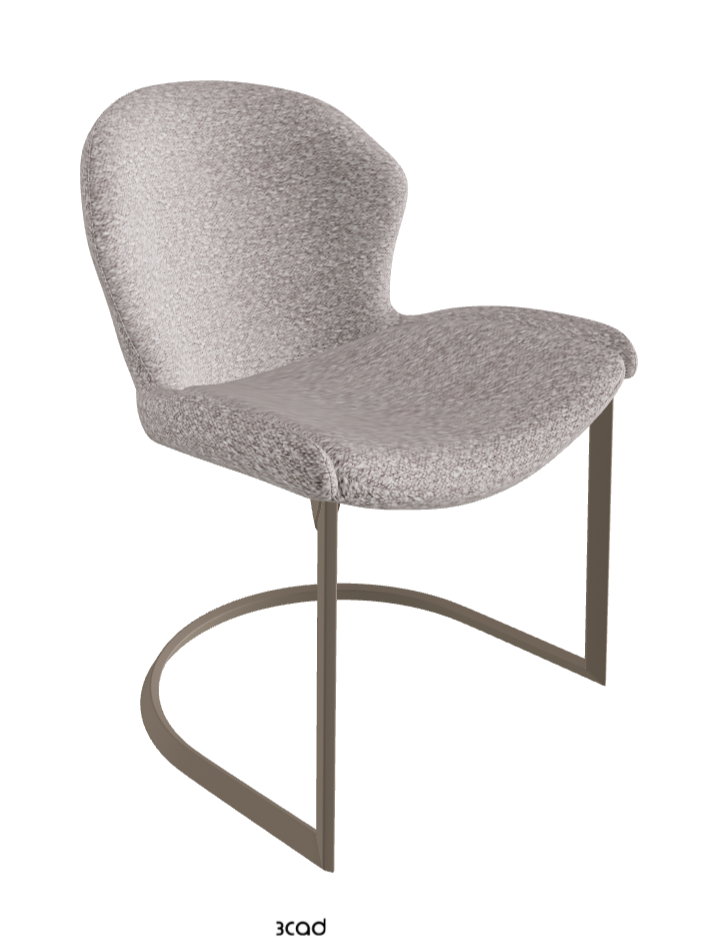Rachel Cantilever Dining Armchair_Titanium Embossed_Fabric_B243