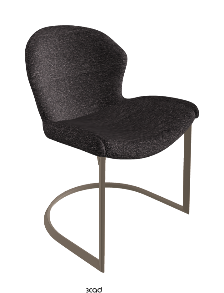 Rachel Cantilever Dining Armchair_Titanium Embossed_Fabric_B246