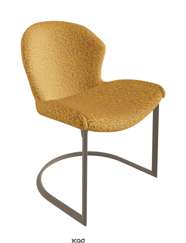 Rachel Cantilever Dining Armchair_Titanium Embossed_Fabric_B247