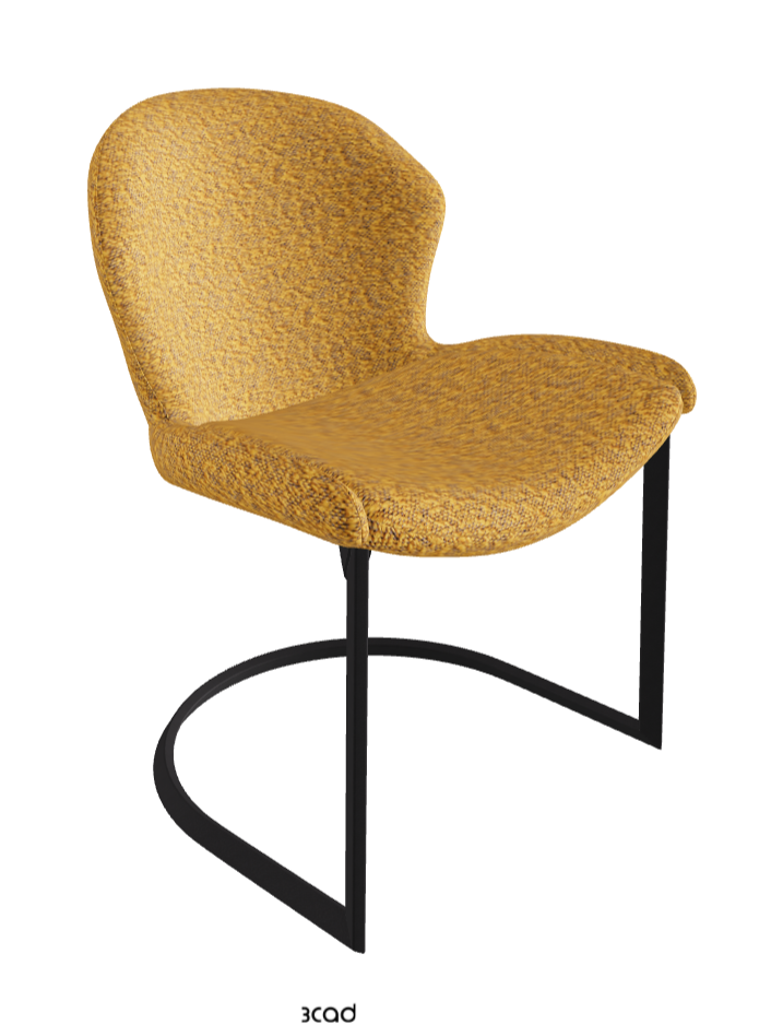 Rachel Cantilever Dining Armchair_Black Embossed_Fabric_B247