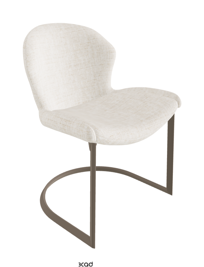 Rachel Cantilever Dining Armchair_Titanium Embossed_Fabric_B610