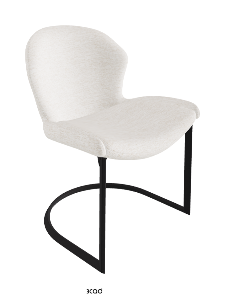 Rachel Cantilever Dining Armchair_Black Embossed_Fabric_B730