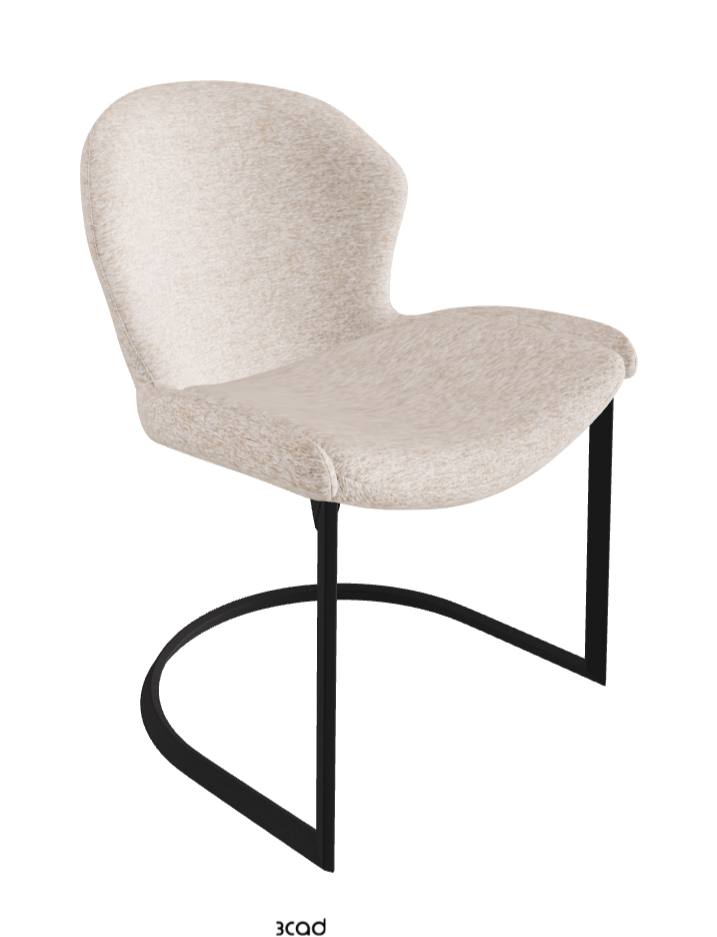 Rachel Cantilever Dining Armchair_Black Embossed_Fabric_B732